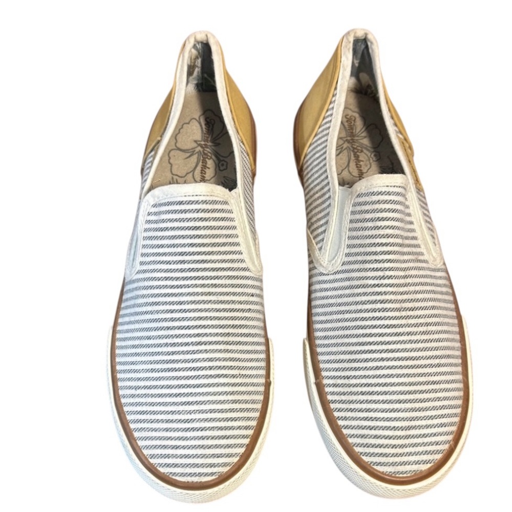 Tommy Bahama Gray and Tan Striped Women's Slip-On Shoes